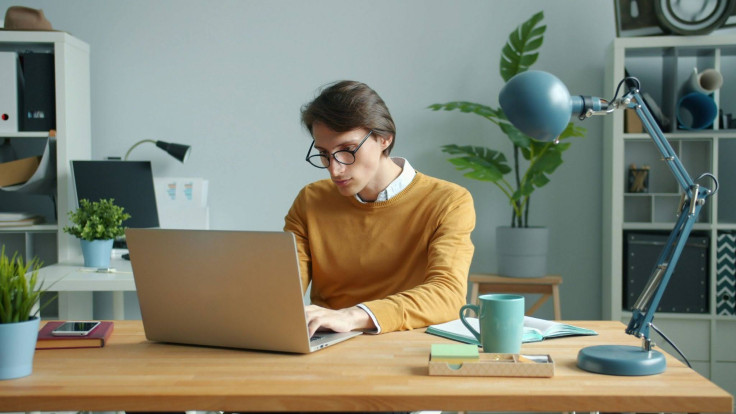 Man in office table