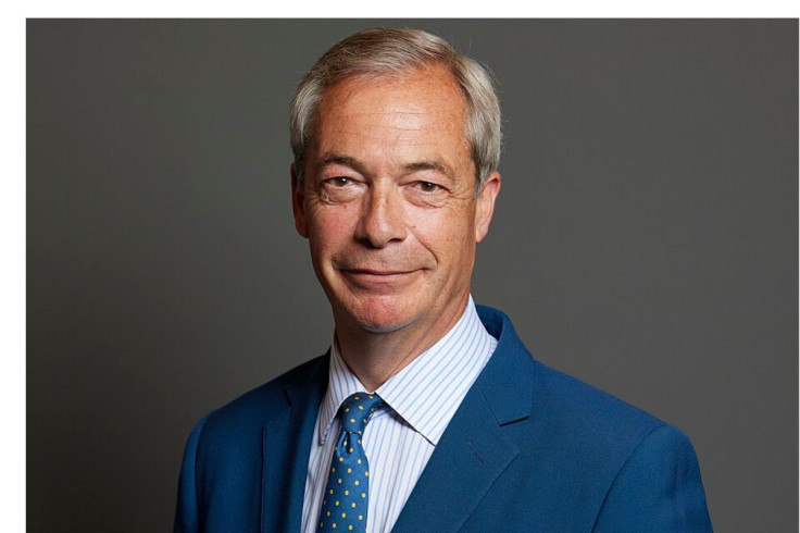 Portrait of UK Reform leader Nigel Farage