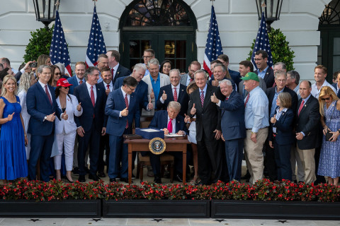 Donald Trump signing the One Big Beautiful Bill