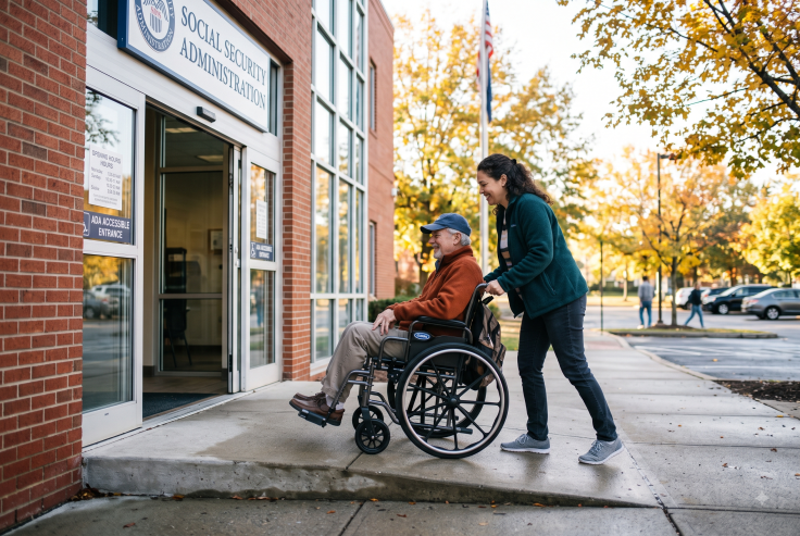 AI-generated photo of a person with disability at SSA