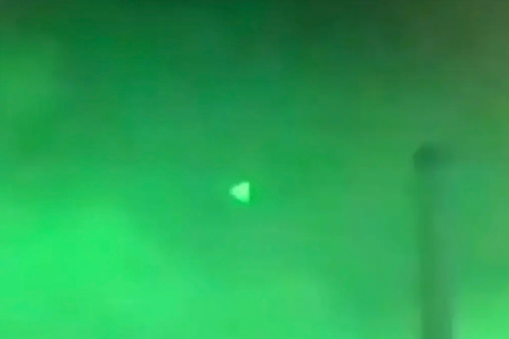 Alleged footage of a pyramid or triangle shaped UAP