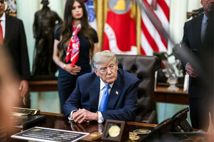 Donald Trump Looks on as his Cabinet Members Speak