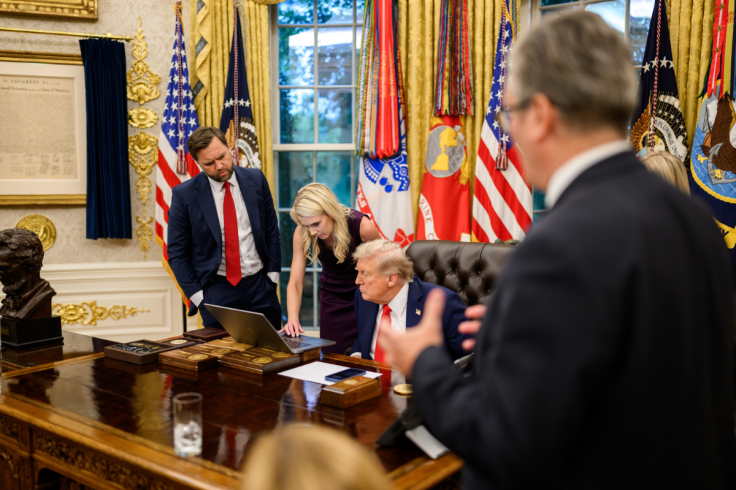 JD Vance, Natalie Harp and Donald Trump
