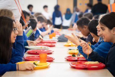 UK children eating school lunches under free school meal rules