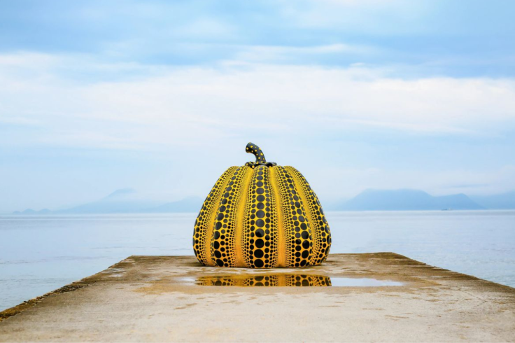 Yayoi Kusama pumpkin artwork at Naoshima