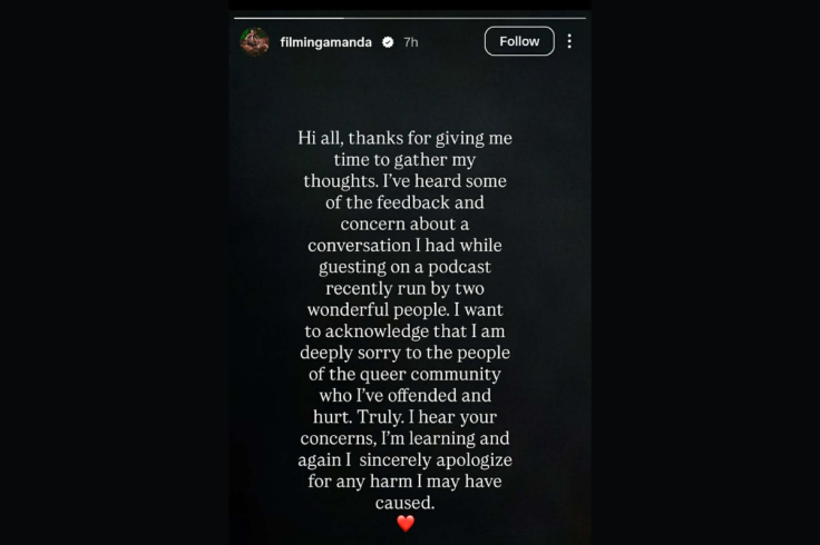 Amanda Lehan-Canto Apology Screenshot