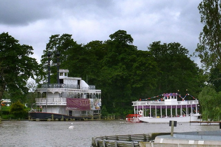 Drayton Manor theme park boats under stormy skies