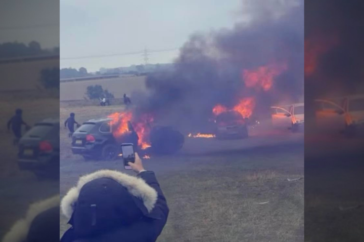 Torched Cars As Tribute For Michael Cahill