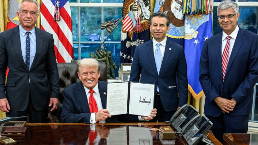 Donald Trump Signing an Executive Order