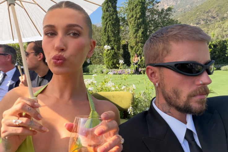 Justin and Hailey Bieber at Billie Eilish's brother's wedding