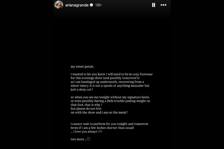 Ariana Grande's Instagram Story