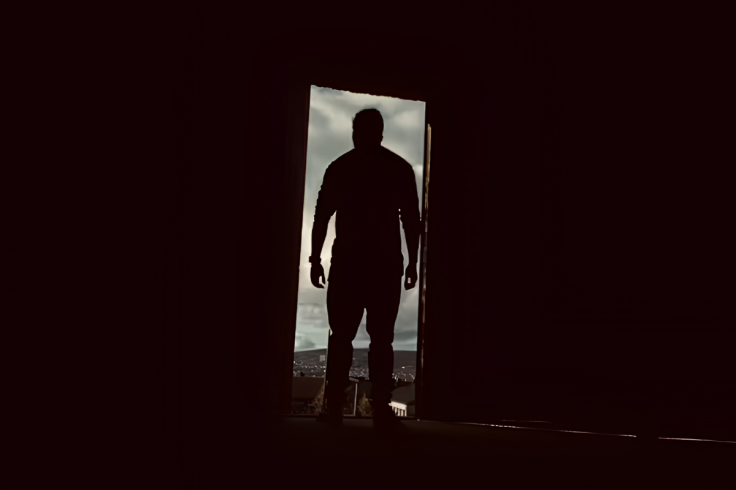 Person entering door