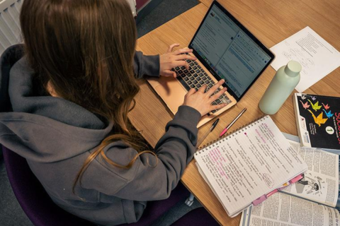 Student studying