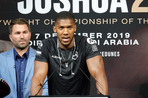 Anthony Joshua and Eddie Hearn at Boxing Press Conference