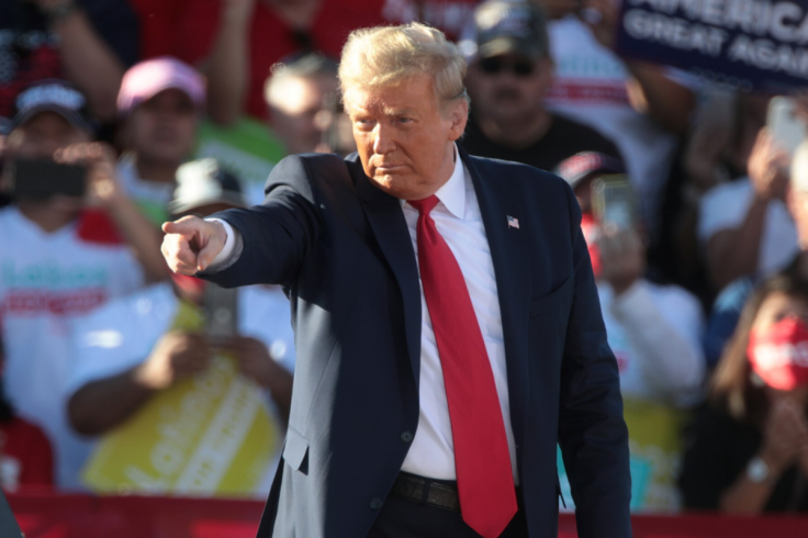 President Donald Trump pointing finger