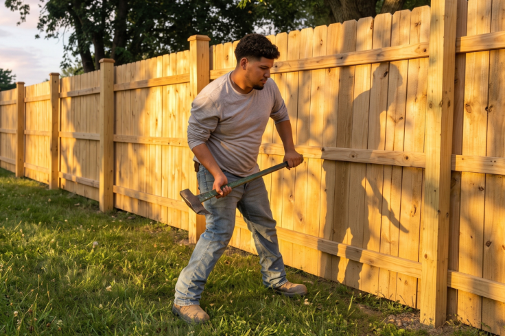 Latino Fence Worker