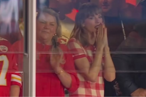 Taylor Swift Reacts in Chiefs Suite During Monday Night Win
