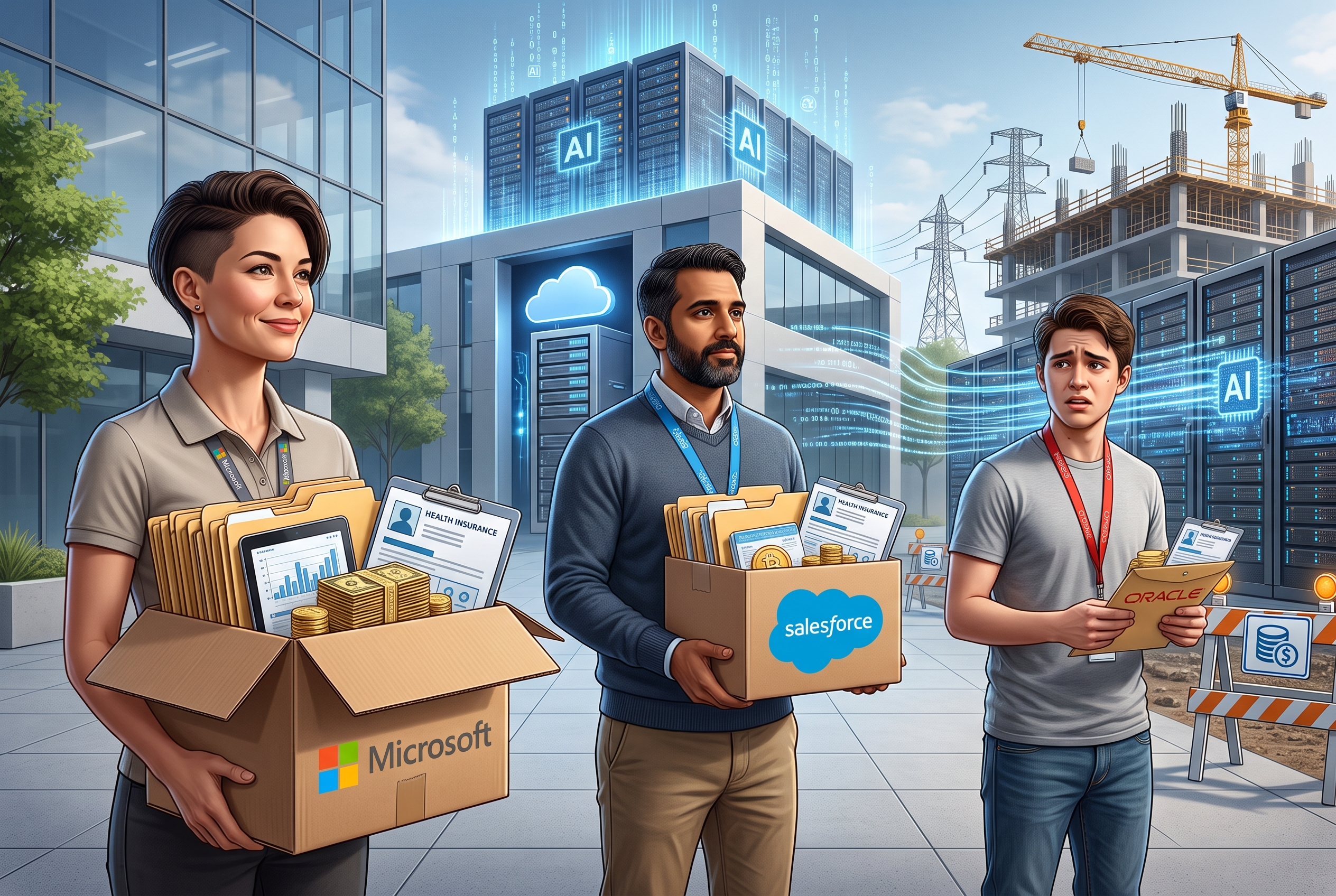 Oracle Microsoft Salesforce layoffs