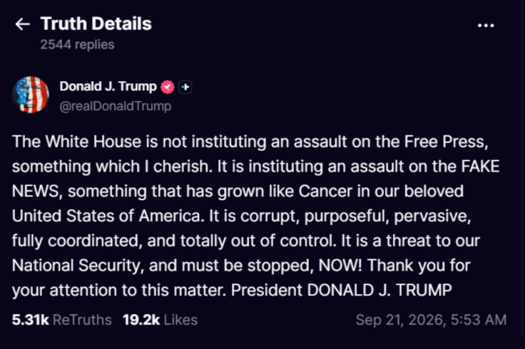 Trump blasts Fake News