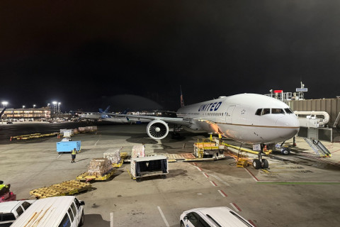United Airlines plane at Newark Airport