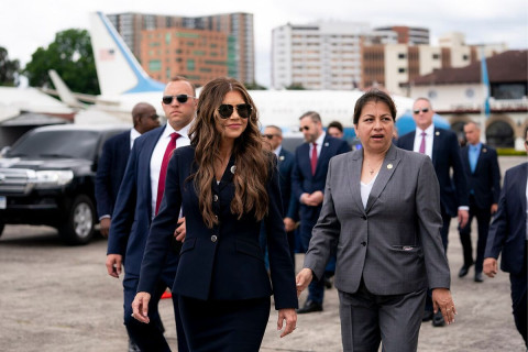 Former DHS Secretary Kristi Noem in an Official Trip