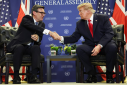 Trump Burnham shake hands