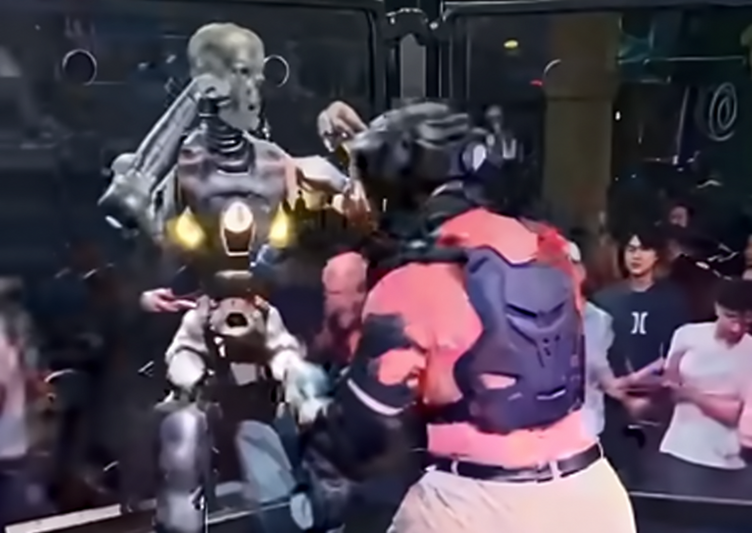 Robot vs. Man fight