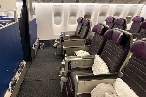 interior of a united airlines plane