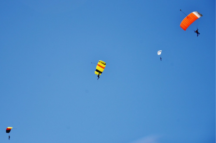 Skydivers Jump From Plane to Rescue Crash Victims