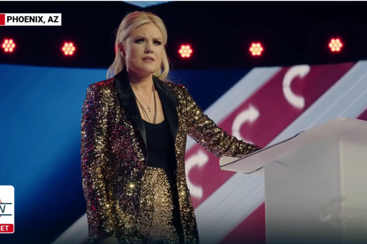 Erika Kirk’s Gold Suit at AmericaFest 2025