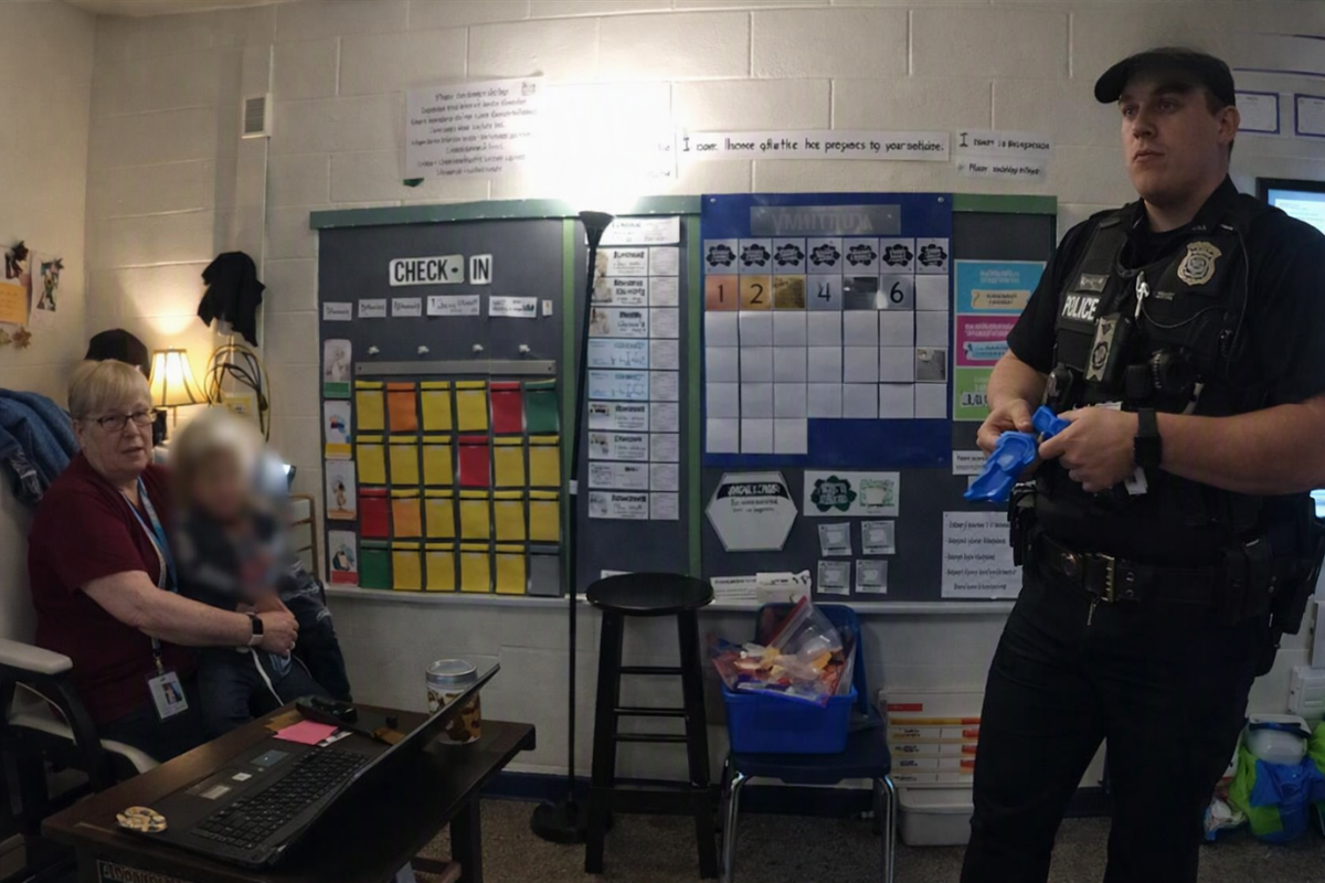 Bodycam shows six-year-old taunting police after shooting his teacher. @_Patriot1776Q_/X Screenshot