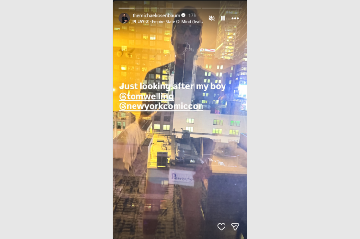 Screenshot of Michael Rosenbaum's Instagram story