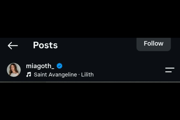 Mia Goth Fan Instagram Account Screenshot