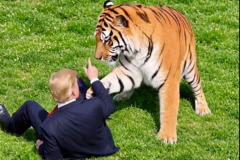 Donald Trump Condemned for Posting AI Tiger Video