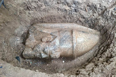 Ramses II head with Royal inscriptions found in Egypt