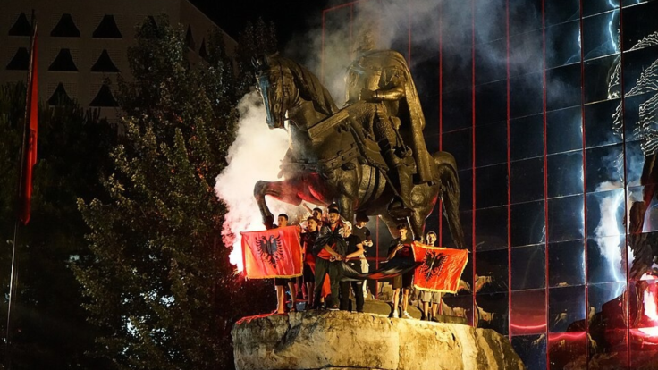 Albania Supreme Court Set Ablaze