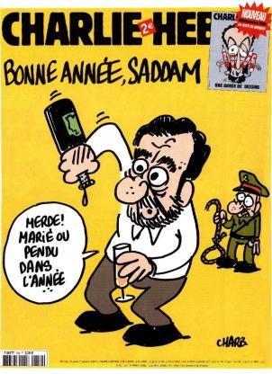 Charli Hebdo Cover showing Saddam Hussein
