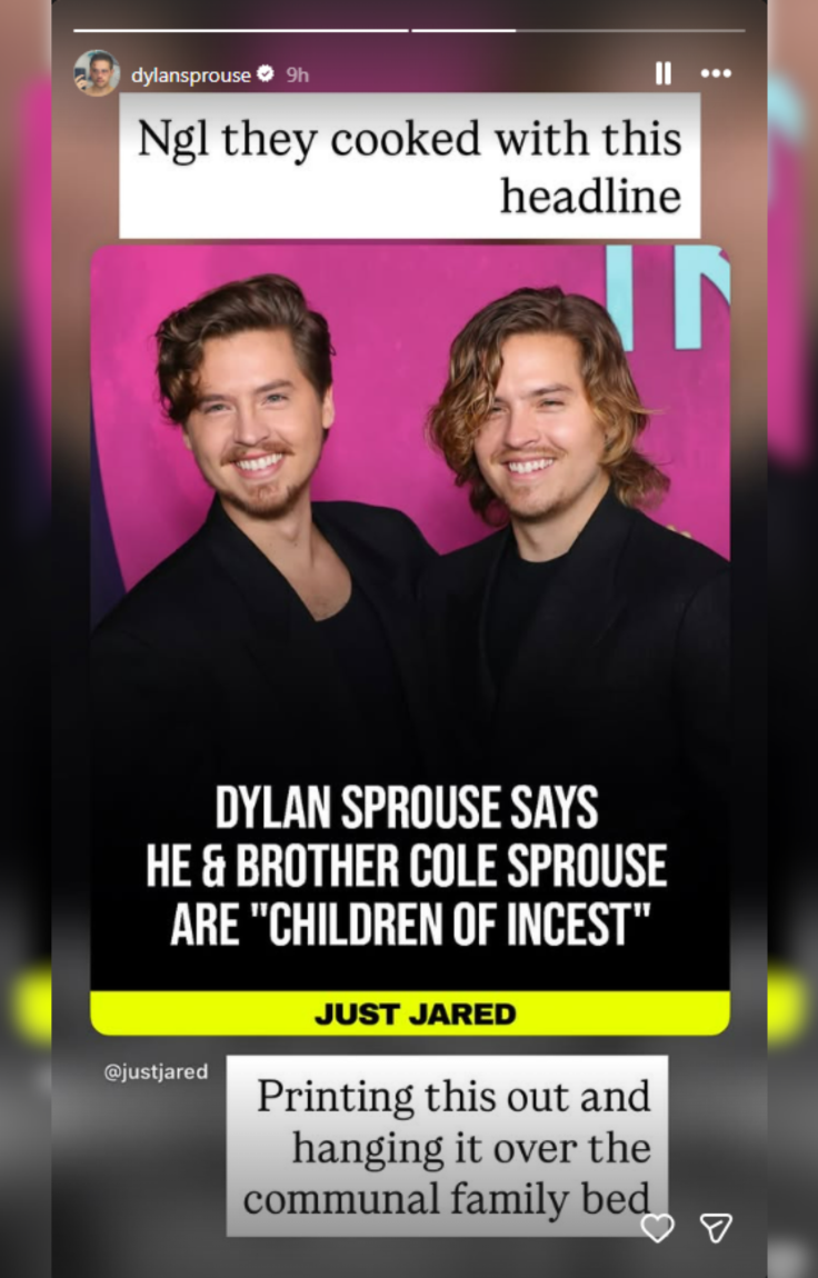 Dylan Sprouse's IG Story