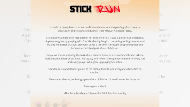 Stick Run Statement