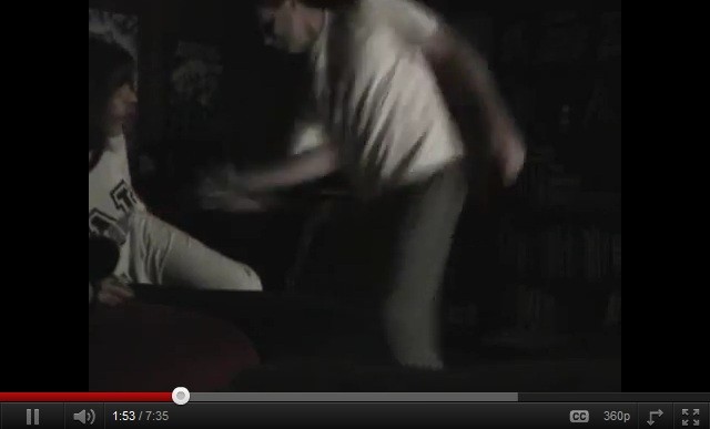 William Adams beating his daughter