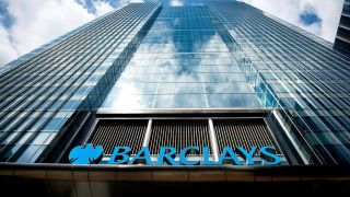 Pictured is the Facade of Barclays Headquarters