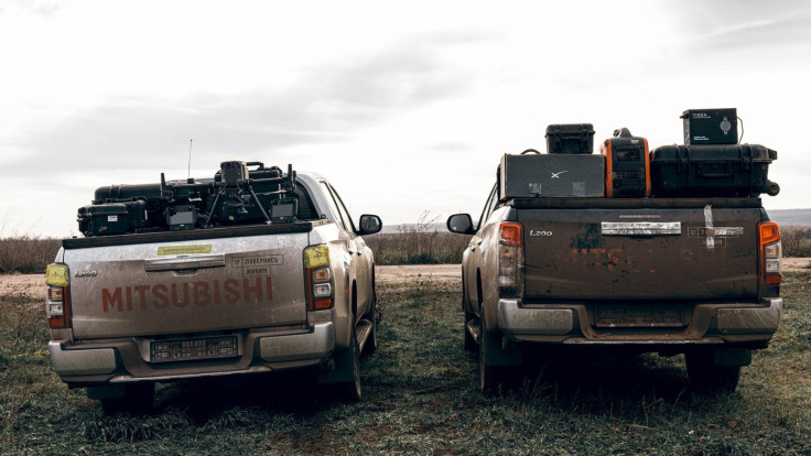 Starlink Equipments in the Back of a Ukrainian Army Truck