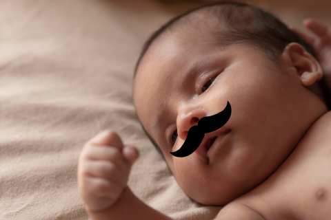 Newborn Baby With Mustache