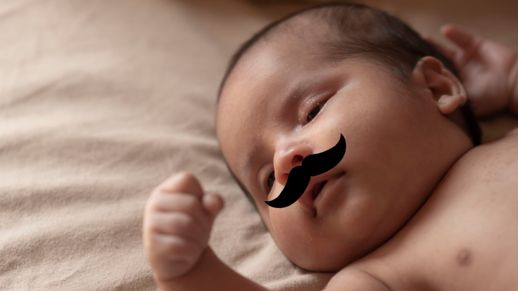 Newborn Baby With Mustache