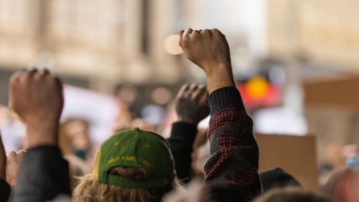 People raising hands