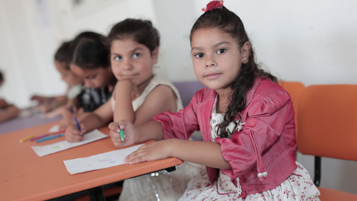 Palestinian Children Drawing in Doctors Without Borders Activity