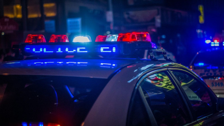 Flashing Police Lights Responding to Alleged Terror Attacks