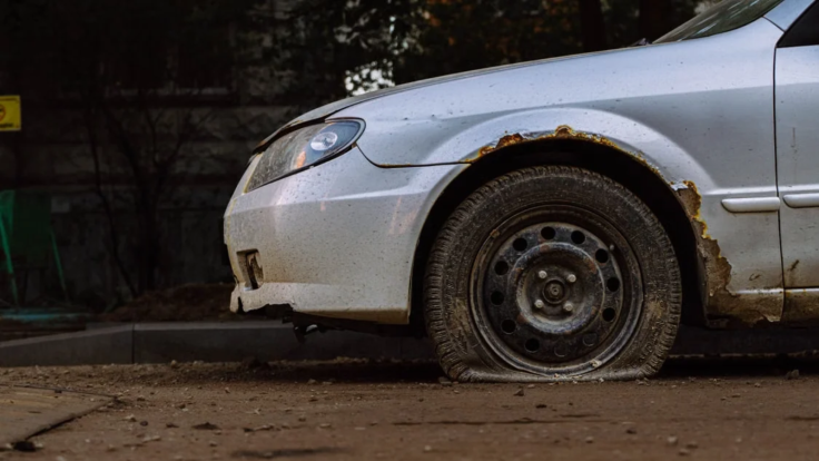 ICE slashed tire