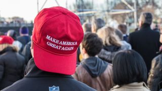 Trump Supporter Wearing MAGA Hat