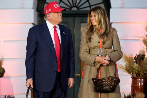 Melania Appears to Snub Trump’s Hand at Halloween Party